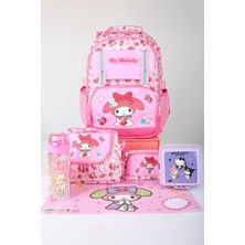 x Dekomus Lisanslı My Melody Sweet Berry Collection Okul,termoslu Beslenme ve Kalem Çantası,beslenme Kabı,matara