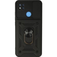 Marsilyan™- Xiaomi Redmi 9c Kılıf Pars Lens Yüzüklü Silikon - Siyah