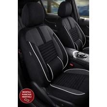 Hasakman Opel Meriva Shadow Siyah Beyaz Tay Tüyü Oto Koltuk Kılıfı Tam Set-Kolay Montaj-Terletmez-Ortopedik 2003-2010