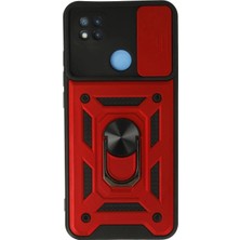 Marsilyan™- Xiaomi Redmi 9c Kılıf Pars Lens Yüzüklü Silikon - Kırmızı
