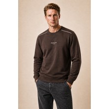 Redline Qwen Bisiklet Yaka Regular Fit Kışlık Sweatshirt Kahve
