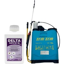 Safa Tarım Delta Safa SC50 1 Litre Kokusuz 3+ Ay Etkili Haşere Böcek Sinek İLACI/16LT Manuel Kollu Ilaçlama Püskürtücü Set