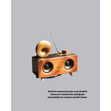Çift Hoparlörlü Bluetooth Gramofon Speaker – Fm Radyo, Usb, Sd Kart ve Aux Girişli
