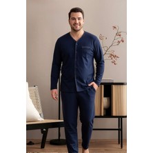 Over Sleep by Poleren Uzun Kollu Önden Düğmeli Pijama Takımı
