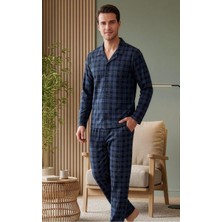 Over Sleep by Poleren Uzun Kollu Önden Düğmeli Pijama Takımı