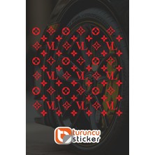Turuncu Sticker VL NOKTALI Desen Kaplama Sticker Etiket 25x25 Cm - Araç -Motor - Laptop - Kask Etiket