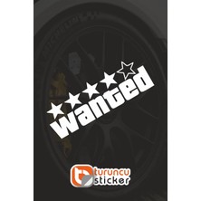 Turuncu Sticker WANTED Sticker Etiket 15x5 cm – Araç – Motor – Laptop - Kask Etiket Sticker