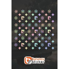 Turuncu Sticker PC Desen Kaplama Sticker Etiket 25x25 Cm - Araç -Motor - Laptop - Kask Etiket