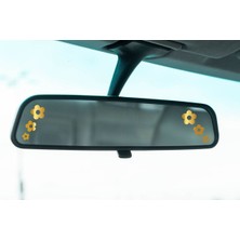 Turuncu Sticker Araç Ayna Çiçek Etiket (2 ADET) 2x2-1,5x1,5-1x1 cm – Araç – Motor – Laptop - Kask Etiket Sticker