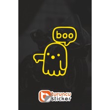 Turuncu Sticker Boo Hayalet Sticker Etiket 5x5.5 cm – Araç – Motor – Laptop - Kask Etiket Sticker
