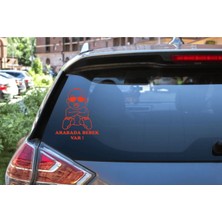 Turuncu Sticker Arabada Bebek Var Cam Sticker 15x17,6 Cm