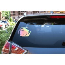 Turuncu Sticker Arabada Bebek Var Cam Sticker 15x11 Cm