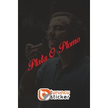 Turuncu Sticker (Para mı Kurşun mu) Plata O Plomo Etiket 15x2 cm – Araç – Motor – Laptop - Kask Etiket Sticker