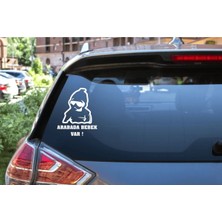 Turuncu Sticker Arabada Bebek Var Cam Sticker 15x18 Cm