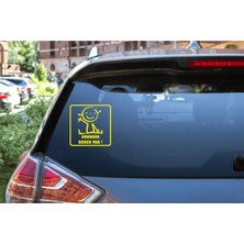 Turuncu Sticker Arabada Bebek Var Cam Sticker 15x15 Cm