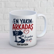 AJANS368 Kişiye Özel Arkadaş Tasarımlı Malzeme Yapar Yazılı Isimli Seramik Kupa Bardak