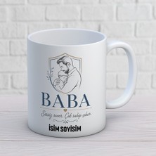Ajans 313 AJANS344 Kişiye Özel Baba Tasarımlı Sessiz Sever Yazılı Isimli Seramik Kupa Bardak