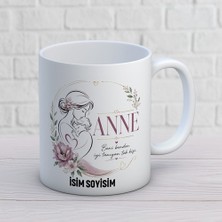 Ajans 313 AJANS336 Kişiye Özel Anne Bebek Çizimli Isimli Seramik Kupa Bardak
