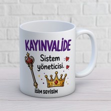 AJANS359 Kişiye Özel Kayınvalide Tasarımlı Sistem Yöneticisi Yazılı Isimli Seramik Kupa Bardak