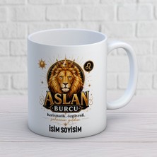 Ajans 313 AJANS317 Kişiye Özel Aslan Burcu Tasarımlı Isimli Seramik Kupa Bardak