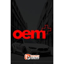 Turuncu Sticker Oem+ - Oem Plus Yazısı Araba - Motosiklet Cam Etiket Sticker 20x7cm