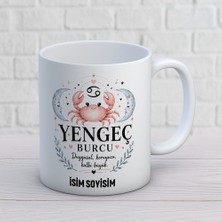 Ajans 313 AJANS316 Kişiye Özel Yengeç Burcu Tasarımlı Isimli Seramik Kupa Bardak