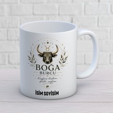 Ajans 313 AJANS314 Kişiye Özel Boğa Burcu Tasarımlı Isimli Seramik Kupa Bardak