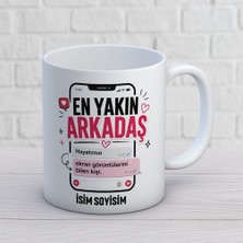 AJANS381 Kişiye Özel Arkadaş Tasarımlı Ekran Görüntüleri Yazılı Isimli Seramik Kupa Bardak