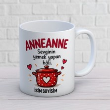 AJANS358 Kişiye Özel Anneanne Tasarımlı Sevginin Yemek Yapan Hali Yazılı Isimli Seramik Kupa