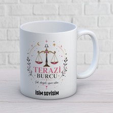 Ajans 313 AJANS319 Kişiye Özel Terazi Burcu Tasarımlı Isimli Seramik Kupa Bardak