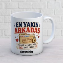 AJANS372 Kişiye Özel Arkadaş Tasarımlı Gizli Konuşmalar Yazılı Isimli Seramik Kupa