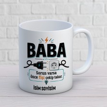 Ajans 313 AJANS337 Kişiye Özel Komik Baba Tasarımlı Fişi Çekip Takar Yazılı Isimli Seramik Kupa