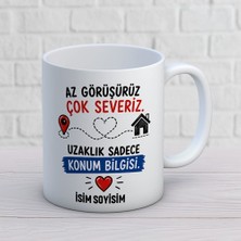 AJANS364 Kişiye Özel Uzak Mesafe Arkadaşlık Tasarımlı Isimli Seramik Kupa Bardak