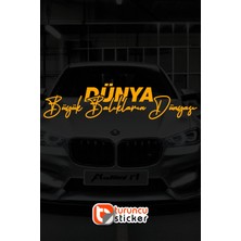 Turuncu Sticker Dünya Büyük Balıkların Dünyası  Araba - Motosiklet -  JDM Etiket Sticker 30x7cm