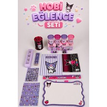x Dekomus Lisanslı Kuromi 19 Parça Hobi Eğlence Seti Kuru Boya,oyun Hamuru,resim Defteri