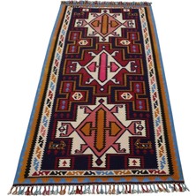 Kilim Antik El Dokuma Persian Iran Şiraz Yün Kilim 1733 - Yeni - Çok Renkli