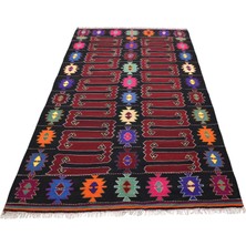 Kilim Antik El Dokuma Karakeçili Balıkesir Yörük Yün Kilim 1732 - Yeni - Çok Renkli
