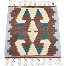Kilim Antik El Dokuma Kare Köşe Sandalye Minderi Pınarbaşı Kayseri Yün Kilim 1731 - Yeni - Çok Renkli