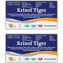 Krinol Tiger - Kuersetin, Resveratrol, Koenzim Q10, Safran, Lutein, Beta Karoten ve Rutin - 2 Kutu