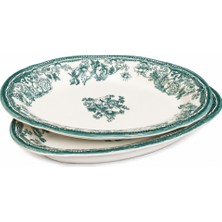 Porser Fulya Kayık Tabak Seti 21cm 2 Parça Green