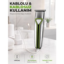 sbodurhome T Bıçaklı Saç Sakal Kesme Makinesi Şarjlı Kablosuz Ense Favori Şekillendirme Tıraş Makinesi