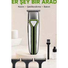 sbodurhome T Bıçaklı Şarjlı Saç Sakal Tıraş Makinesi 3 Taraklı Kablosuz Erkek Bakım Seti BX-313671