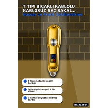 sbodurhome T Tipi Bıçaklı Kablolu Kablosuz Saç Sakal Kesme Makinesi 1 2 3 mm Tarak LED Ekran Turbo BX-31366