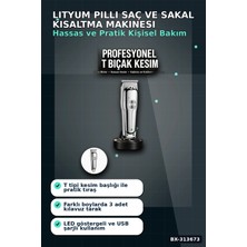 sbodurhome Lityum Pilli 600MAH Saç Sakal Kısaltma Makinesi 3 Taraklı USB Şarj LED Ekran BX-313673