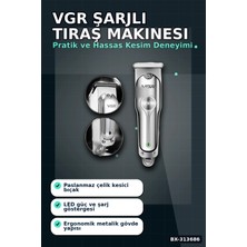 sbodurhome 3 Başlıklı 120 Dakika Şarjlı Tıraş Makinesi Paslanmaz Çelik Bıçak Sakal ve Saç Kesme Bx-3