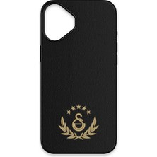 Lisanslı Galatasaray Iphone 16 5 Yıldız Gold Arma Deri Magsafe Telefon Kılıfı "Dekomus Cep Defteri Hediyeli"