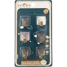 sbodurhome 6'li Kare Metal Yapışkanlı Askı