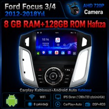 SBAID Ford Focus 2012-2018 Yıl Uyumlu 8GB Ram 128GB Rom Hafıza Android Kablosuz Carplay Navigasyon Multimedya 9 Inç Ekran Hediye Görüş Kamerası Hediye Çerçevesi 8+128