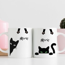 Hediye Vakti Kara Kedi Tasarımlı Kişiye Özel Hediye Kupa Bardak – Gizemli ve Eğlenceli Bir Hediye