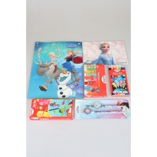 x Dekomus Lisanslı Elsa Frozen 40 Parça Boyama Seti Resim Defteri,kuru Boya,pastel Boya,sulu Boya, 2 Adet Figürlü Kurşun Kalem, Yıldız Kalemtraş, Silgili Kurşun Kalem ve Silgi Seti